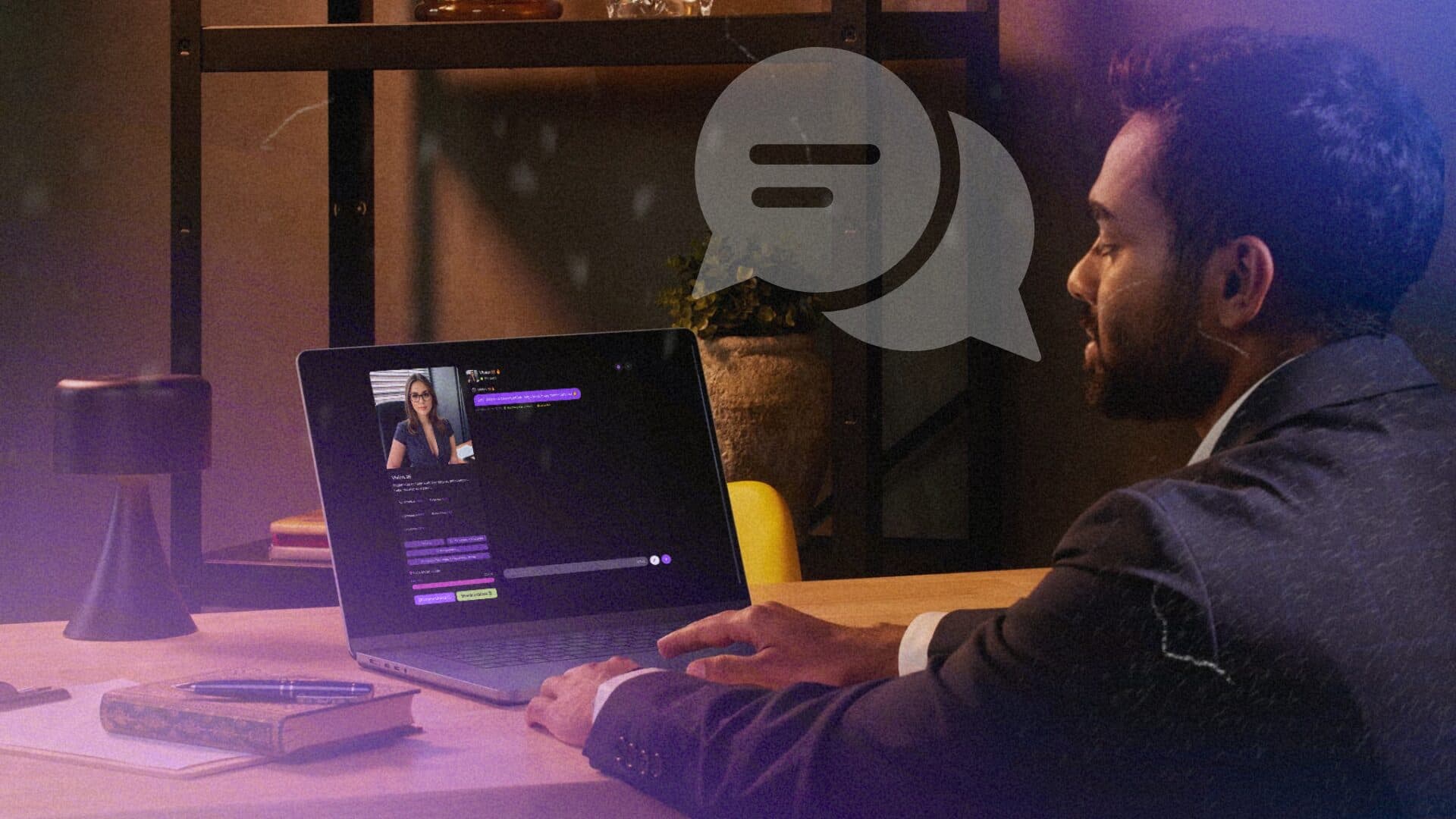 ai chatbot beszélgetés laptopon